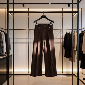 Zara Chocolate Brown Wide Leg Pants High Rise EUR 34 US 2